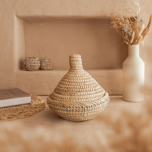 NOA MAY Mand Tajine - naturel - zeegras - Ø 30 x h 30 cm