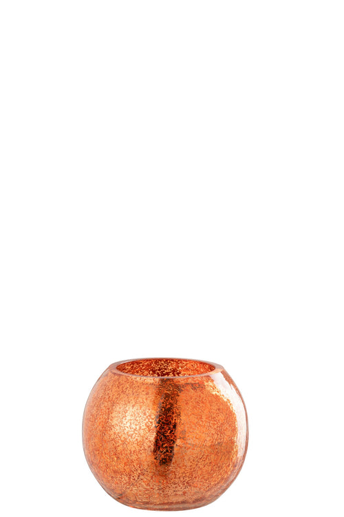 J-Line theelichthouder Bal Craquelé - glas - goud - small