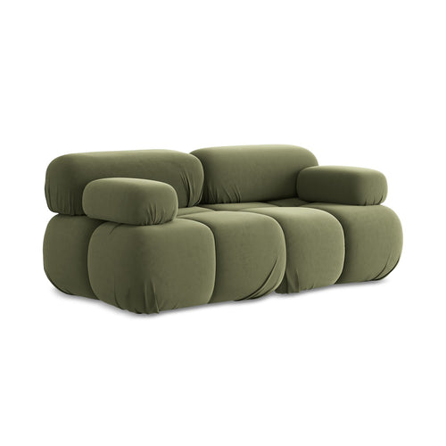 LaMiaSofa Tweezits modulaire bank Sanremo - velours - olijf - 190x96x70