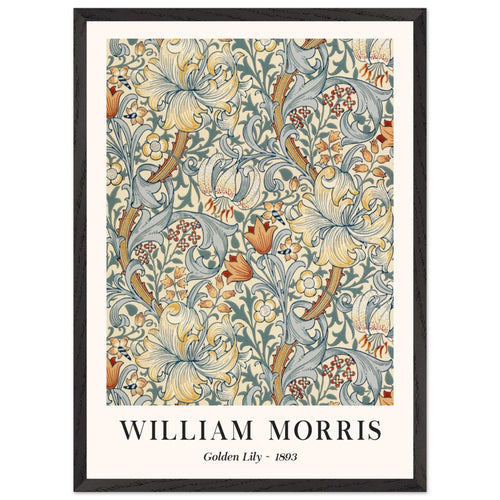 Artfulprints Poster met Lijst William Morris - Golden lilly 1893   - 50x70 cm - Groen
