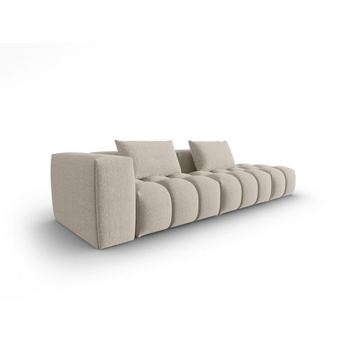 Cosmopolitan Design - Rechte modulaire bank Verona 4-zits, structurele stof zand - 85x265x70cm