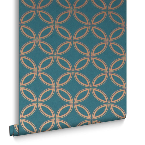 Graham & Brown Vliesbehang - Eternity Teal & Gold - 10mx53cm - vtwonen shop