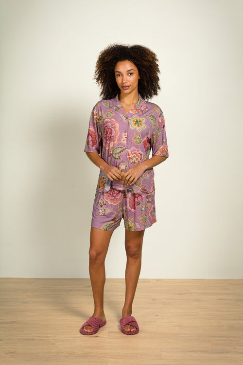 Pip Studio - Flora Pyjama Shirt - Dames - Matata - Lila - XXL - vtwonen shop