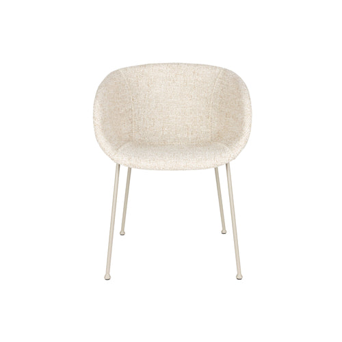 Zuiver Feston Eetkamerstoelen Met Armleuningen Beige - Set van 2