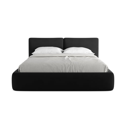 LaMiaSofa Bed met opbergruimte Milano - velours - zwart - 180x228x82
