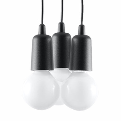 Sollux Lighting Hanglamp DIEGO 3 zwart - 15x15x90cm