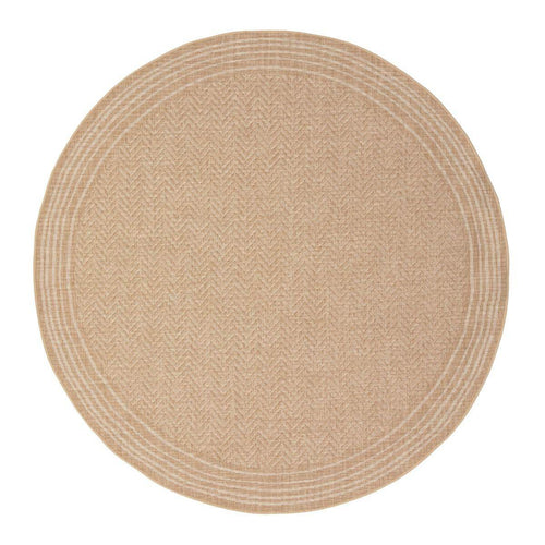 Interieur05 Rond Jute buitenkleed Naturel Visgraat Border - 200 x 200 cm - vtwonen shop