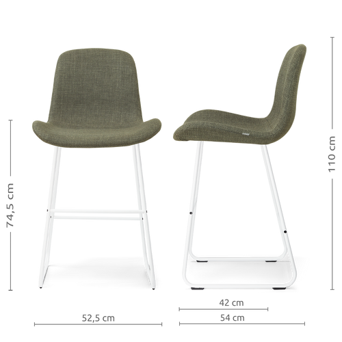 Nolon Nino-Fé barkruk forestgroen - wit onderstel - 75 cm - vtwonen shop