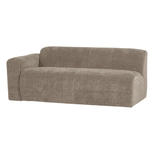 WOOOD 2-zits bank arm links Mojo Base - Rib - Donkerzand - 74x185x97