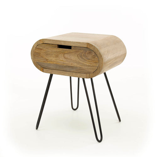 Giga Meubel Nachtkastje Barrel - Naturel Hout - 50x35x60cm - vtwonen shop