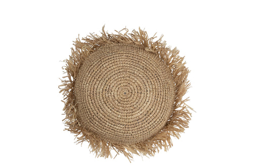 J-Line kussen Jeff Rond - rotan - naturel - small - vtwonen shop
