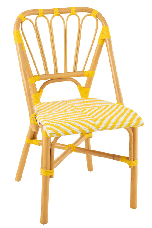 J-Line stoel Live - rotan/kunststof - naturel/geel