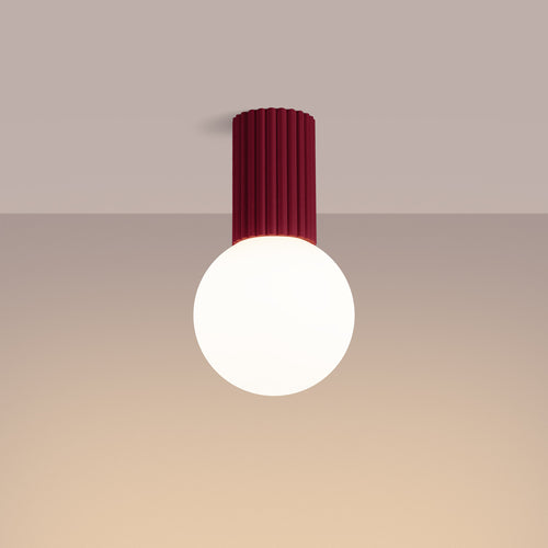 Sollux Lighting Plafondlamp HALO bordeaux IP44 - 12x12x21cm