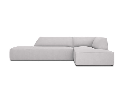 Micadoni rechter hoekbank Ruby 4-zits, structurele stof, lichtgrijs - 180x273x69cm