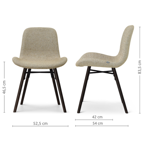 Nolon Nena-Fé eetkamerstoel taupe melange - zwart houten onderstel - vtwonen shop