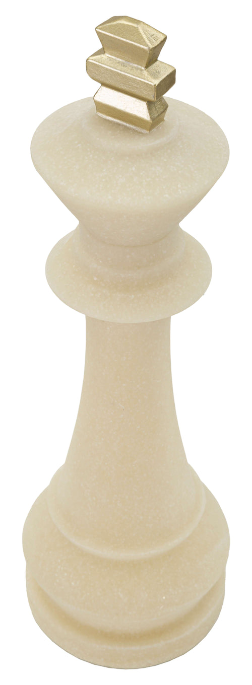 Mauro Ferretti schaakkoning - 13x41 cm - beige/goud