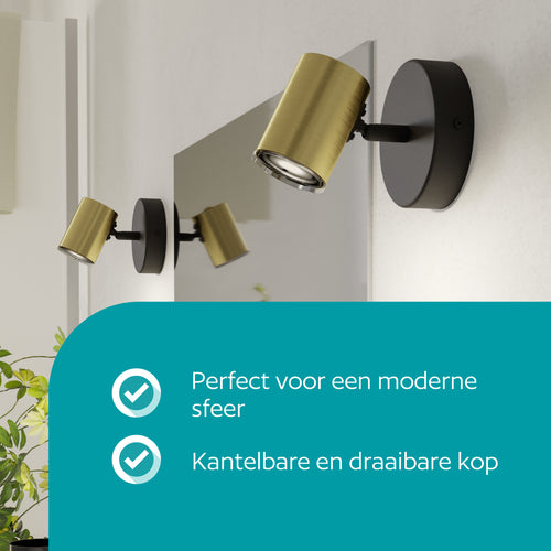 EGLO spot Consuma 1 - gu10 - 11 cm - messing