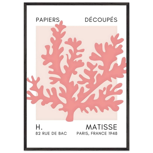 Artfulprints Poster met Lijst Matisse – Aqua bloom taupe   - 70x100 cm - Taupe