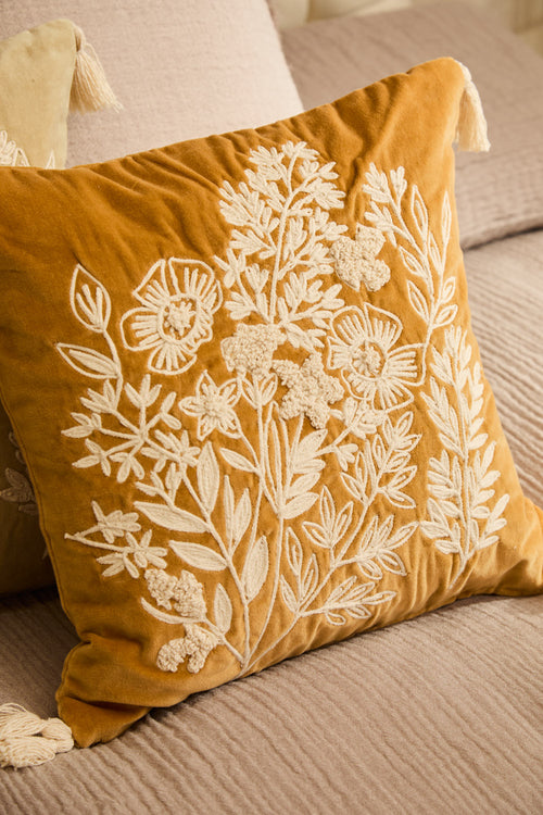 Calma House Kussenhoes Sakura - Mosterd - 45x45