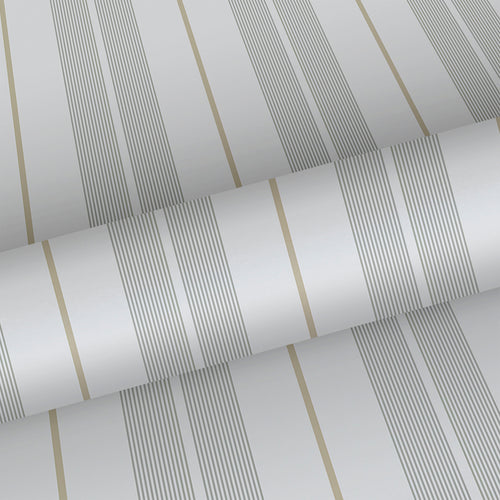 Sanders & Sanders behang strepen groen en grijs - 53 cm x 10.05 m - 640694
