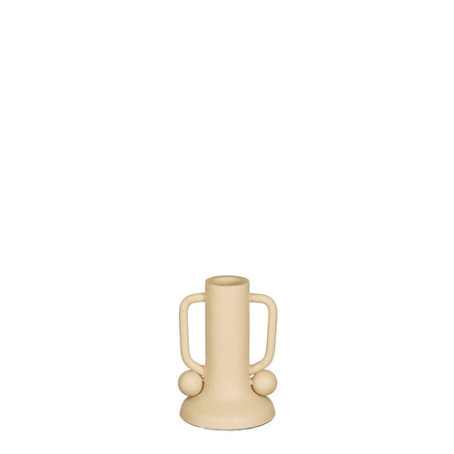Mica Decorations Ula Kandelaar - H12 x Ø8 cm - Metaal - Beige