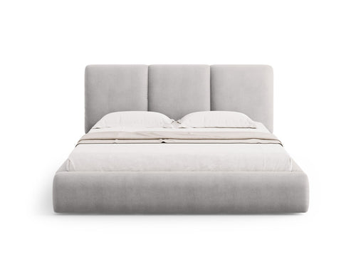 Cosmopolitan Design Opbergbed met hoofdeinde Nicolas 180x200cm, chenille, lichtgrijs - 220x200x100cm