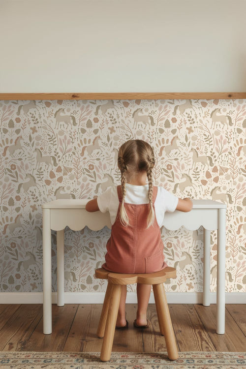 ESTAhome behang unicorns beige en terracotta roze - 53 cm x 10.05 m - 139806