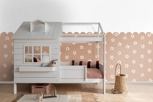 ESTAhome fotobehang madeliefjes terracotta roze - 2.5 x 2.79 m - 159602