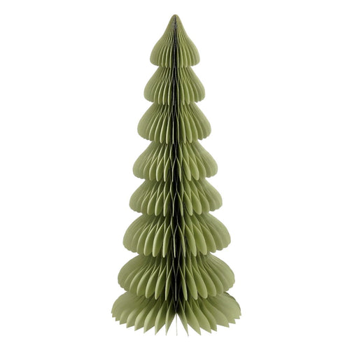 Mica Decorations Papieren Kerstboom - Opvouwbare Kunstkerstboom - H160  x Ø75cm - Kerst Decoratie - FSC Mix - Groen/Goud