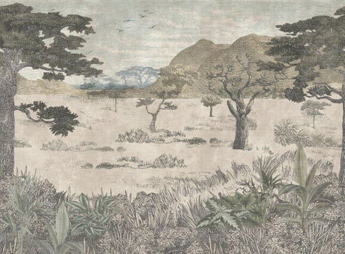 borastapeter fotobehang jungle-motief grijs - 360 cm x 2.65 m - 660788 - vtwonen shop