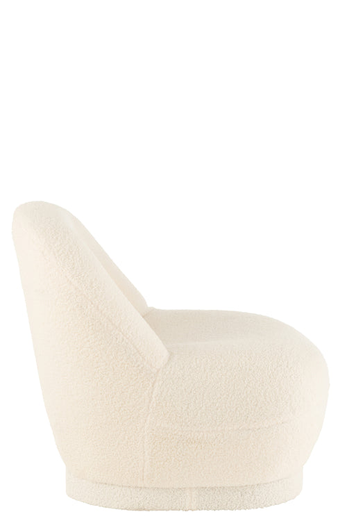 J-Line zetel Teddy Bouclé - velvet - wit