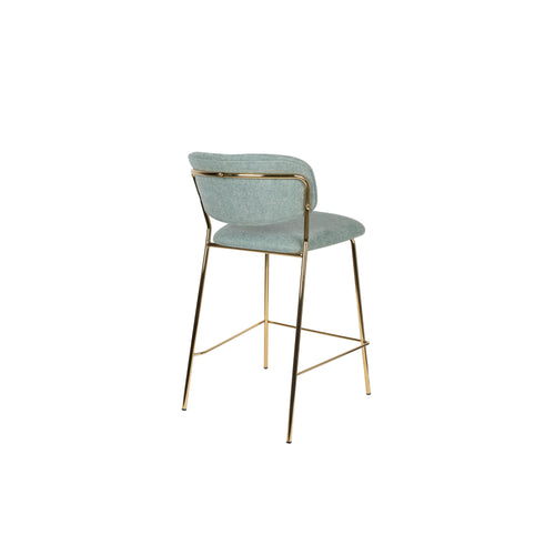 Housecraft Living Jolien Barkrukken rugleuning 65 cm Goud/ Lichtgroen - Set van 2