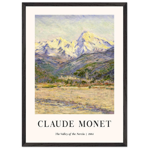Artfulprints Poster met Lijst Claude Monet - The valley of the Nervia   - 50x70 cm - Bruin
