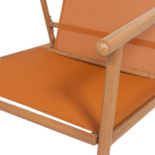 WOOOD loungestoel tuin Cavero - Aluminium - Terra/Naturel - 57x87x68