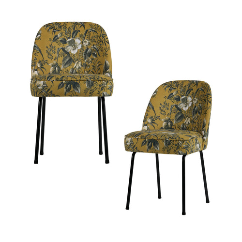 BePureHome eetkamerstoelen Vogue- Fluweel - Poppy Mosterd - Set van 2 - vtwonen shop