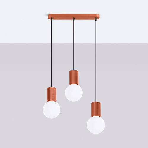 Sollux Lighting Hanglamp HALO 3L rode oker - 40x6x120cm
