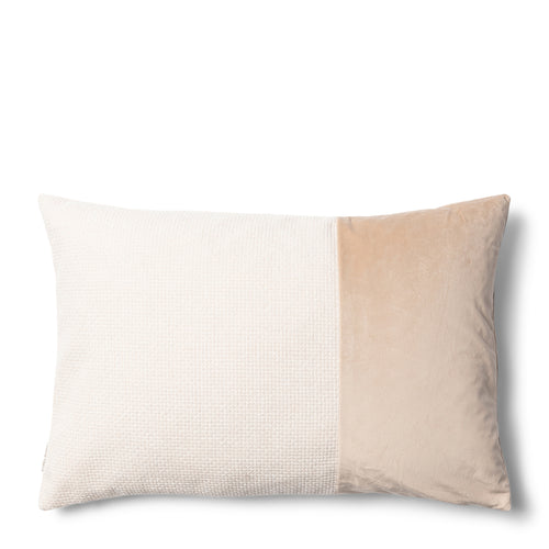 Rivièra Maison Monogram Milan Pillow Cover 65x45 - Polyester - Flax / Wit - vtwonen shop