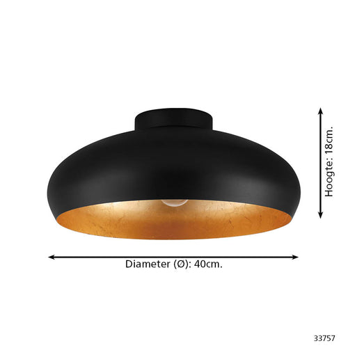 EGLO plafonnière Mogano - zwart;goud