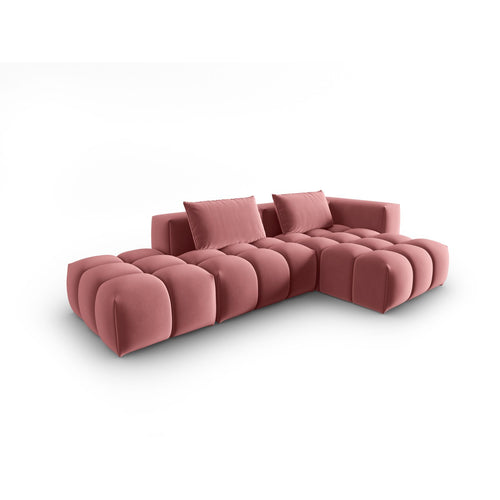 Cosmopolitan Design - Modulaire hoekbank rechts Verona 4-zits, flueel flamingo - 145x265x70cm