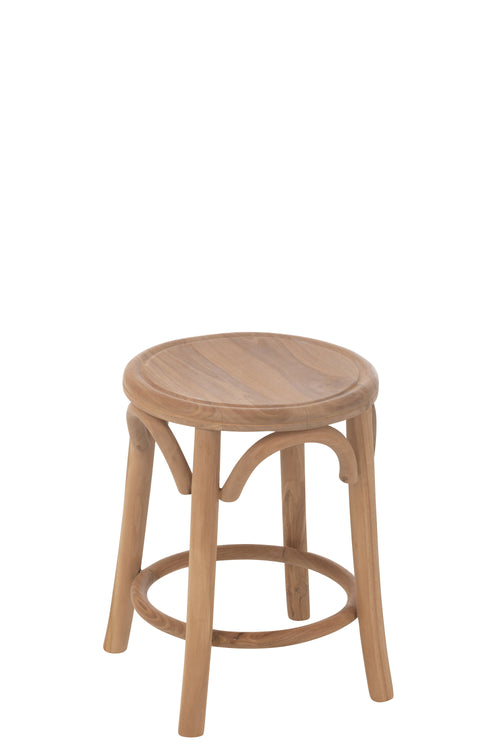 J-Line kruk Ali - teak hout - naturel - vtwonen shop