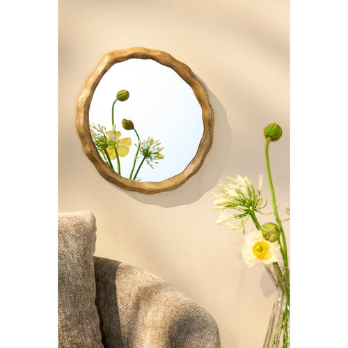 Mica Decorations Nick Wandspiegel - L36 x B2 x H38 cm - FSC 100% - Mangohout - Donkerbruin