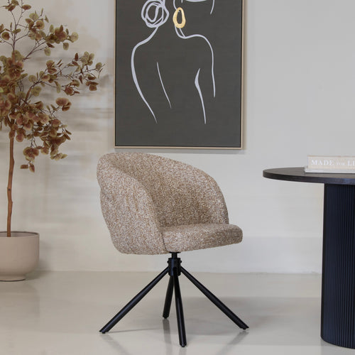 Giga Meubel Eetkamerstoel Emilia - Taupe - Draaibaar - Set van 2 - vtwonen shop