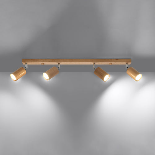 Sollux Lighting Plafondlamp BERG 4 naturel hout - 80x5x20cm