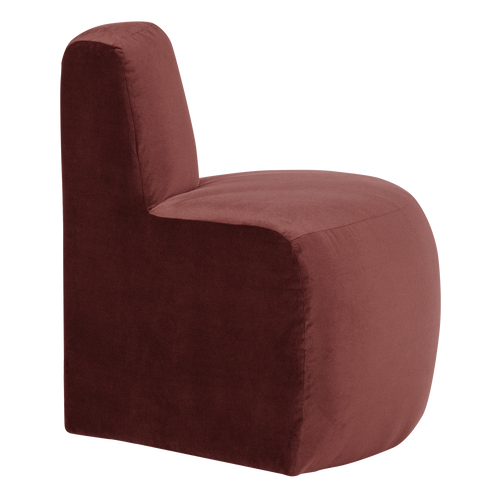 WOOOD eetbank hoek rond rugleuning Mojo Base - Velvet - K.bruin - 83x76x76