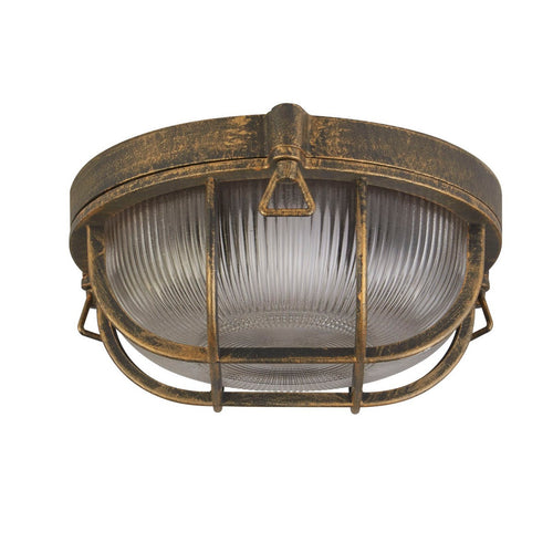 Bulkhead Buitenlamp, zwart goud aluminium, IP44