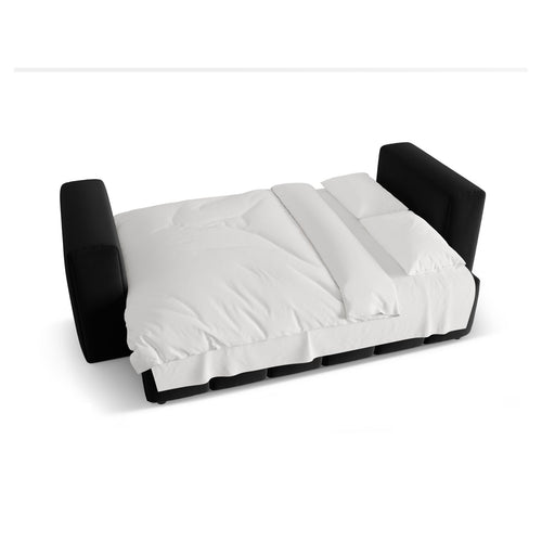 Cosmopolitan Design - Slaapbank met opbergdoos Verona 3-zits, flueel zwart - 98x252x85cm