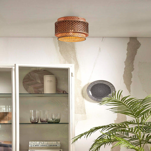 GOOD&MOJO plafonnière Bhutan - bruin - Ø40cm - vtwonen shop