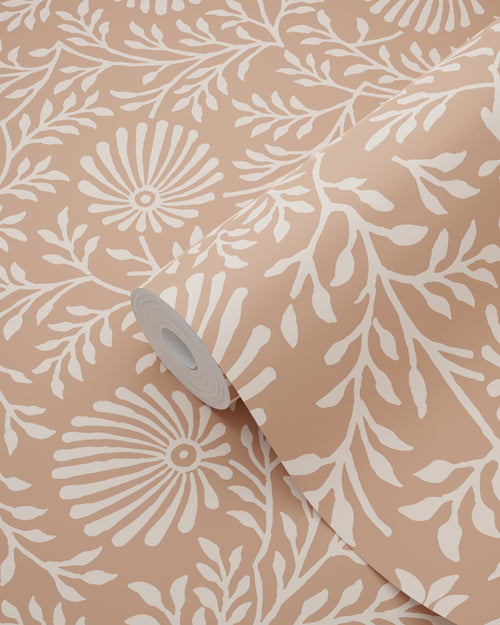 ESTAhome behang vintage bloemen terracotta roze - 50 x 900 cm - 131517 - vtwonen shop