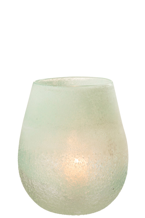 J-Line windlicht Scavo - glas - aqua - large