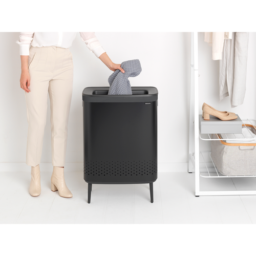 Brabantia Wasbox Bo Hi - 2x45L - matt black - vtwonen shop